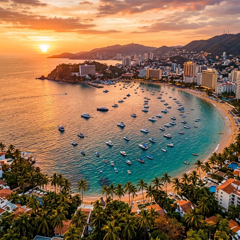Bahía de Acapulco al atardecer